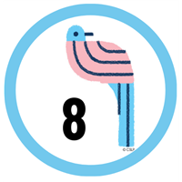 Blue Vortex 8 Badge